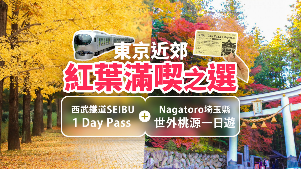 東京近郊紅葉滿喫之選：西武鐵道SEIBU 1 Day Pass + Nagatoro埼玉縣世外桃源一日遊