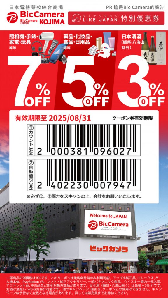 BicCamera優惠券2024｜買隱形眼鏡、手錶、相機最高17％折扣！SALONIA指定商品享額外95折