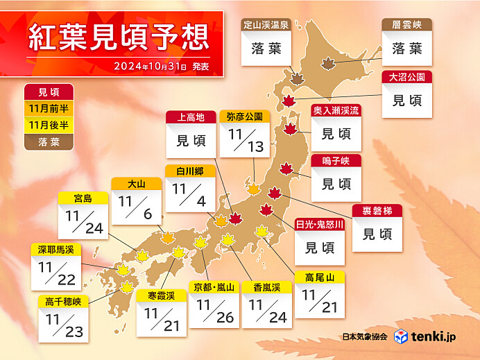 全日本紅葉預測2024！最佳賞楓時間情報最前線：最早10月中旬＋全國紅葉名所秘境排名